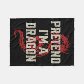 Pretend I'm A Dragon Funny Lazy Halloween Costume Fleece Deken (Voorkant (Horizontaal))