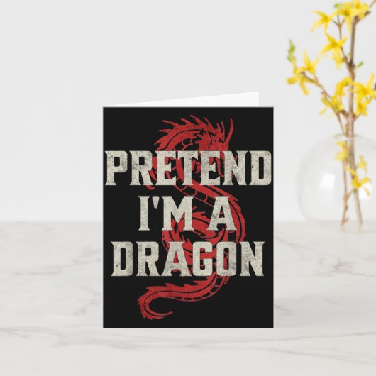 Pretend I'm A Dragon Funny Lazy Halloween Costume Kaart (Gele Bloem)