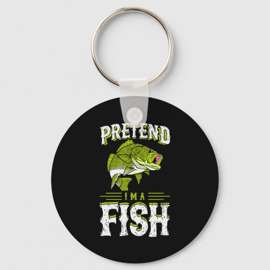 Pretend I'm A Fish B Funny Cute Lazy Halloween Cos Sleutelhanger (Voorkant)