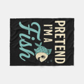 Pretend I'm A Fish Funny Lazy Costume Party Easy H Fleece Deken (Voorkant (Horizontaal))