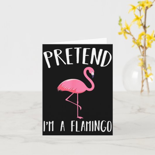 Pretend I'm A Nk Flamingo Funny Halloween Costume Kaart (Gele Bloem)