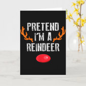 Pretend I'm A Reindeer Funny Lazy Christmas Mens W Kaart (Gele Bloem)