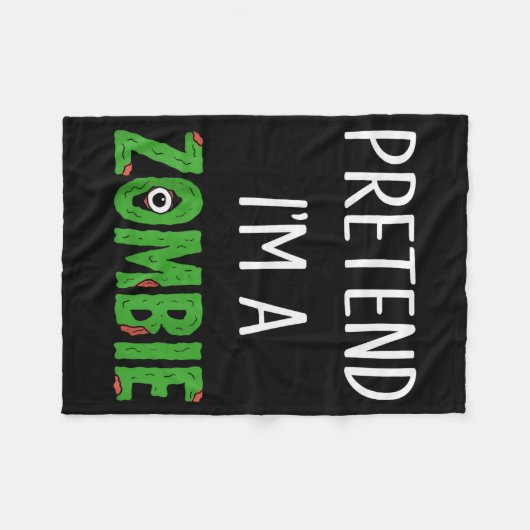 Pretend I'm A Zombie Lazy Funny Zombie Halloween C Fleece Deken (Voorkant (Horizontaal))