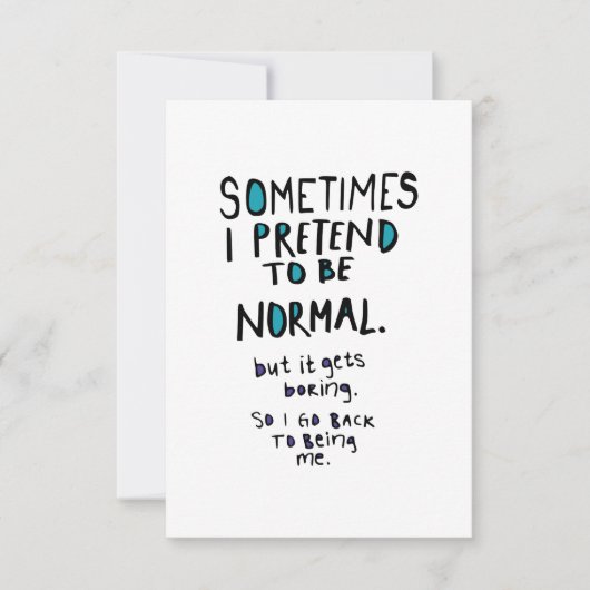 Pretend to be normal bedankkaart (Voorkant)