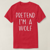 Pretend Wolf Costume Halloween Lazy Easy T-shirt (Design voorkant)