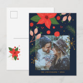 Pretentieloze Bloem Doodle | Foto Kerstkaart Feestdagenkaart (Voorkant / Achterkant)