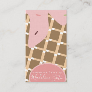 Pretentieloze cake bakkerij wafels roze glazuur dr visitekaartje