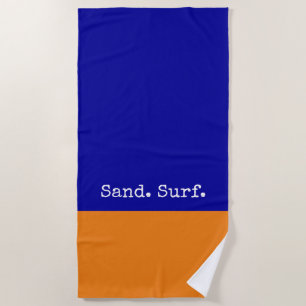 Pretentieloze Koningsblauwe Oranje Abstracte Zand Strandlaken