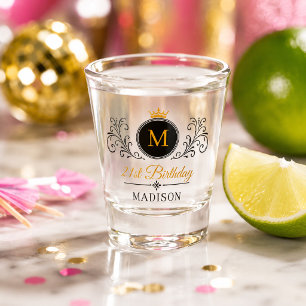 Pretentieloze op maat gemaakte kroon embleem monog shot glas