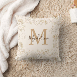 Pretentieloze Pop Hondenpatroon Elegant Monogram Kussen