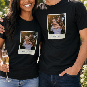 Pretentieloze Retro Fotolijst Huwelijk Verlovingsf T-shirt