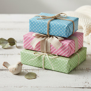 Pretentieloze strepen en stippen inpakpapier velle vel