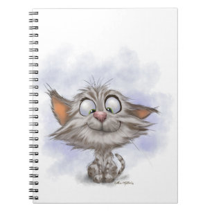 Pretentieloze tabby poes cartoon notitieboek