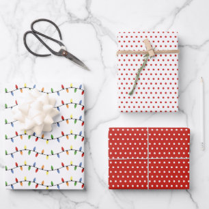 Pretfige gekleurde feestelijke feestverlichting li inpakpapier vel