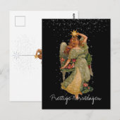 PretKersttige dag  Angel Stars Night Briefkaart (Voorkant / Achterkant)