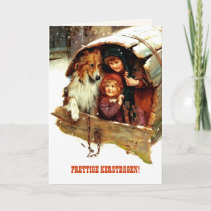 PretKersttige dag kerstKaart in het Nederlands Feestdagen Kaart