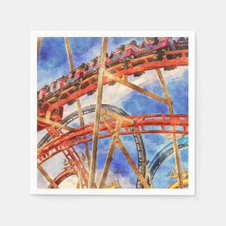 Pretpark achtbaan plezier servet