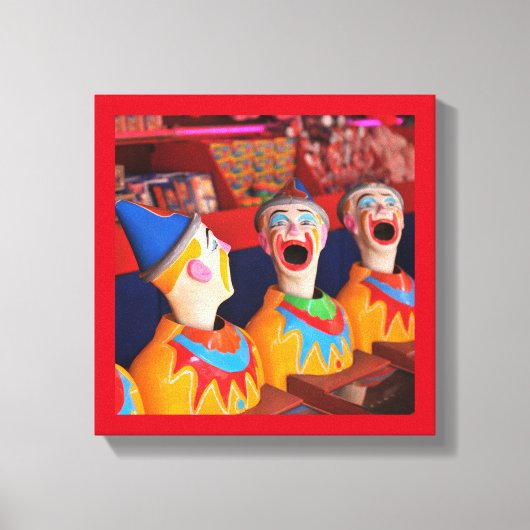 Pretpark Clown Water Game Canvas (Voorkant)