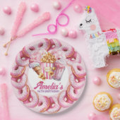 Pretpark Gepersonaliseerd Roze Papieren Bordje (Feest)