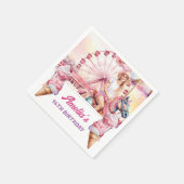 Pretpark Verjaardagscarrousel Servet (Hoek)