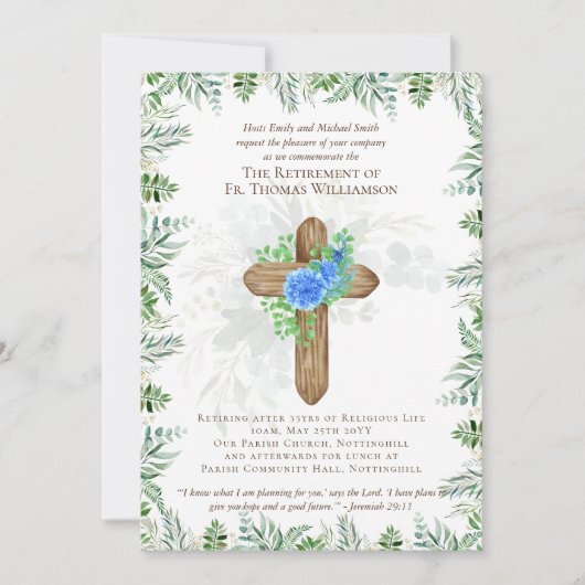 Prêtre Pasteur Diacre Ministre Invitations de retr (Devant)