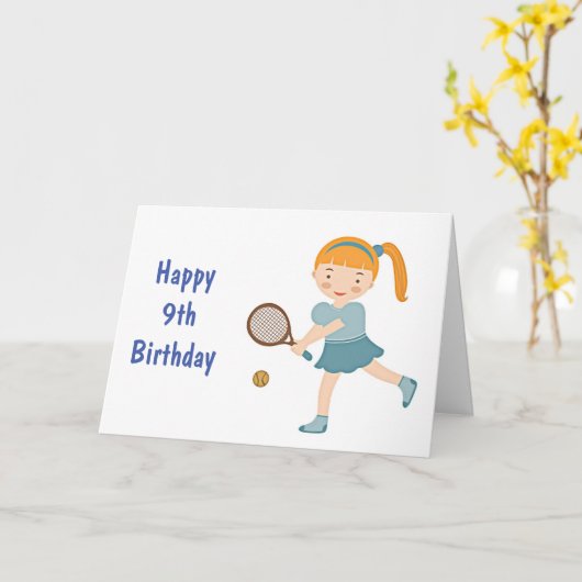 PRÊTS À S'AMUSER HEUREUX **9ème** CARTE D'ANNIVERS (Fleur jaune)