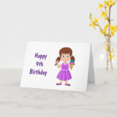 PRÊTS À S'AMUSER HEUREUX **9ème** CARTE D'ANNIVERS (Fleur jaune)