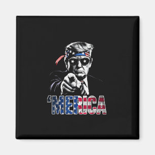 Prettig 4 juli Amerika Trump Amerikaanse vlag VS Magneet