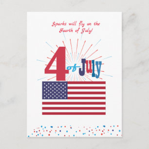 Prettig 4 juli Amerika Vlag Patriottisch Hart Briefkaart