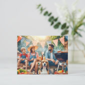 Prettig 4 juli familie ansichtkaart briefkaart (Staand voorkant)