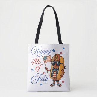 Prettig 4 juli Hotdog Draagtas