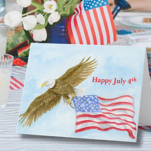 Prettig 4 juli met Amerikaanse zeearend die met Am Kaart
