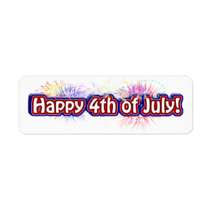 Prettig 4 juli met vuurwerk etiket