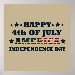 Prettig 4 juli onafhankelijkheidsdag Amerika Poster