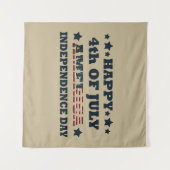 Prettig 4 juli onafhankelijkheidsdag Amerika Wandkleed (Voorkant (horizontaal))