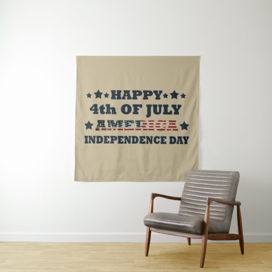 Prettig 4 juli onafhankelijkheidsdag Amerika Wandkleed (In situ)