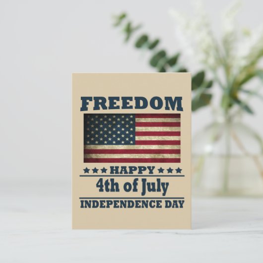 Prettig 4 juli onafhankelijkheidsdag briefkaart (Staand voorkant)