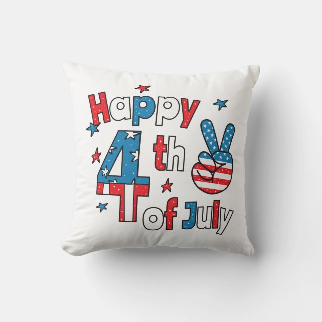 Prettig 4 juli Onafhankelijkheidsdag Kussen (Voorkant)