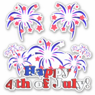 Prettig 4 juli * Onafhankelijkheidsdag Sticker