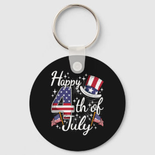 Prettig 4 juli Patriottische Amerikaanse Vlag VS M Sleutelhanger