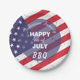 Prettig 4 juli Patriottische familie BBQ Papieren Bordje