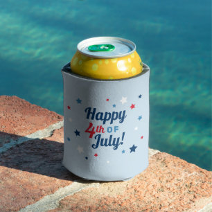 Prettig 4 juli Rood Wit en Blauw Patriottisch Blikjeskoeler