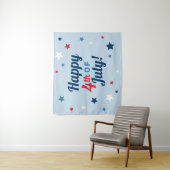 Prettig 4 juli Rood Wit en Blauw Patriottisch Wandkleed (In situ)