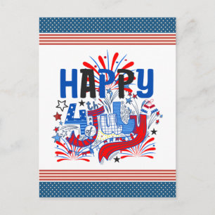 Prettig 4 juli Vuurwerk NL-63261 Briefkaart