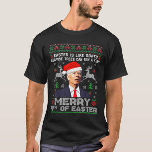 Prettig 4de Pasen Leuk Biden Lelijk Kerstmannen T-shirt