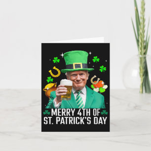 Prettig 4e St. Patrick's Day Grappige Trump Leprec Kaart