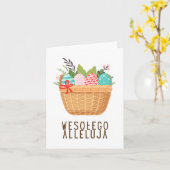 Prettig Alleluja, Pools Gelukkig Pasen  Kaart (Gele Bloem)