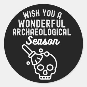 Prettig Archeologisch Seizoen Gewenst Ronde Sticker