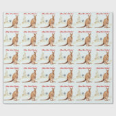 Prettig Australisch Kerstmis Kangoeroe Cadeaupapier (Vlak)