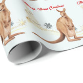 Prettig Australisch Kerstmis Kangoeroe Cadeaupapier (Rol Hoek)